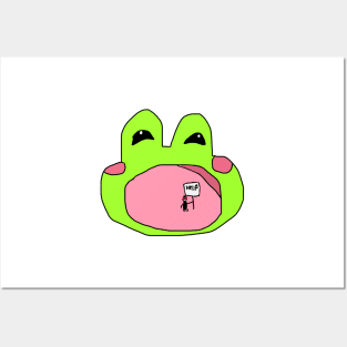 Yawning Green Frog Posters and Art